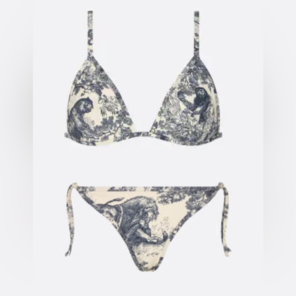 NEW Christian Dior Toile De Jouy two piece swimsuit  Bikini XS